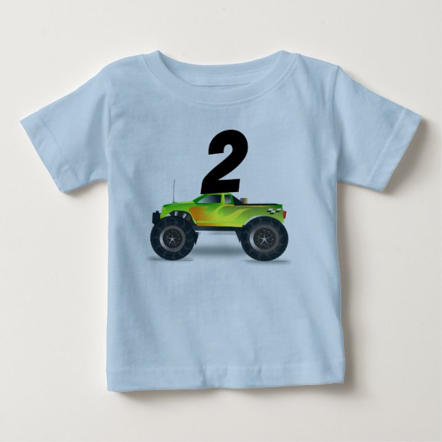 BEBÉ CAMISETA DE MONSTRUO DE CAMIÓN PARA EDAD 2 (Anverso)
