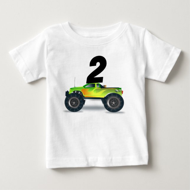 BEBÉ CAMISETA DE MONSTRUO DE CAMIÓN PARA EDAD 2 (Anverso)