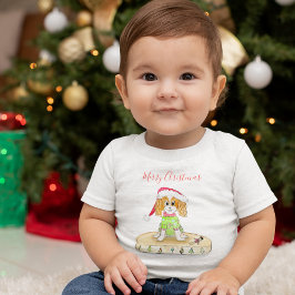 Bebé Camiseta de Navidad con Cavalier King Charles Span