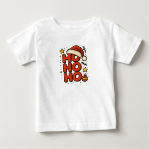 Bebé Camiseta de Navidad con sombrero de Santa Ho Ho Ho