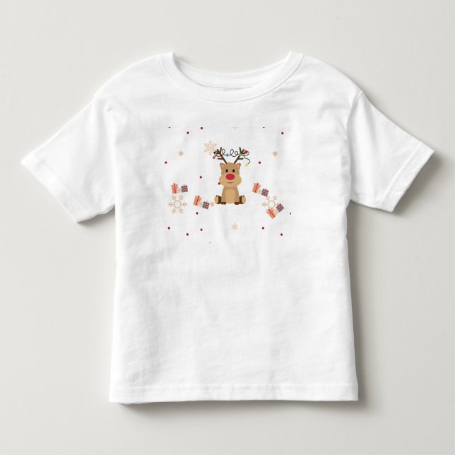 Bebé Camiseta de Navidad de Reno para Niños Pequeños (Anverso)