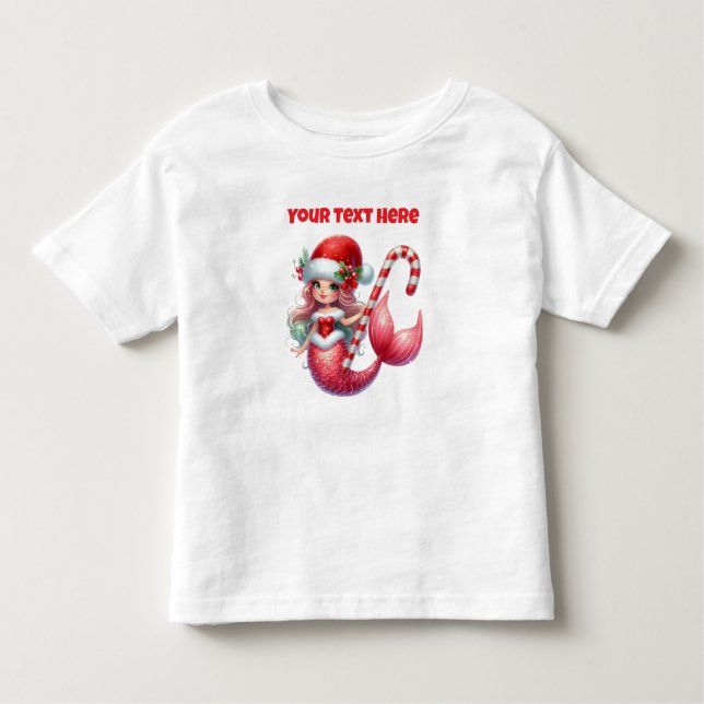 Bebé Camiseta de Navidad de Sirena para Niños Pequeños (Anverso)