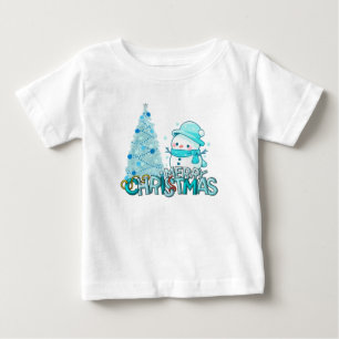 Bebé Camiseta de Navidad Hombre de Nieve Árbol de Navid