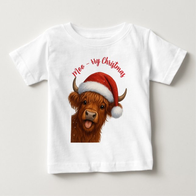 Bebé Camiseta de Navidad Moo-rry (Anverso)