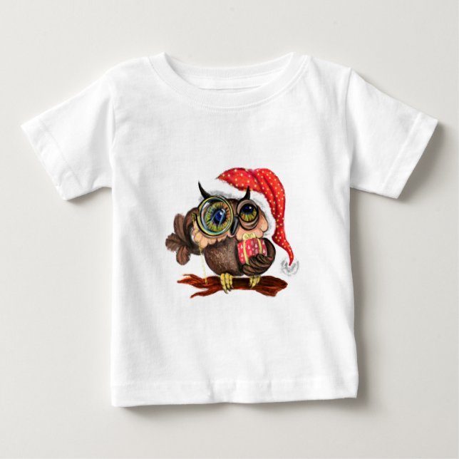 Bebé camiseta de Navidades de búho (Anverso)
