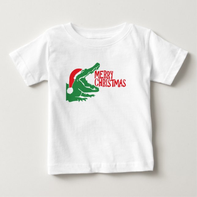 Bebé Camiseta de navidades del lagarto (Anverso)