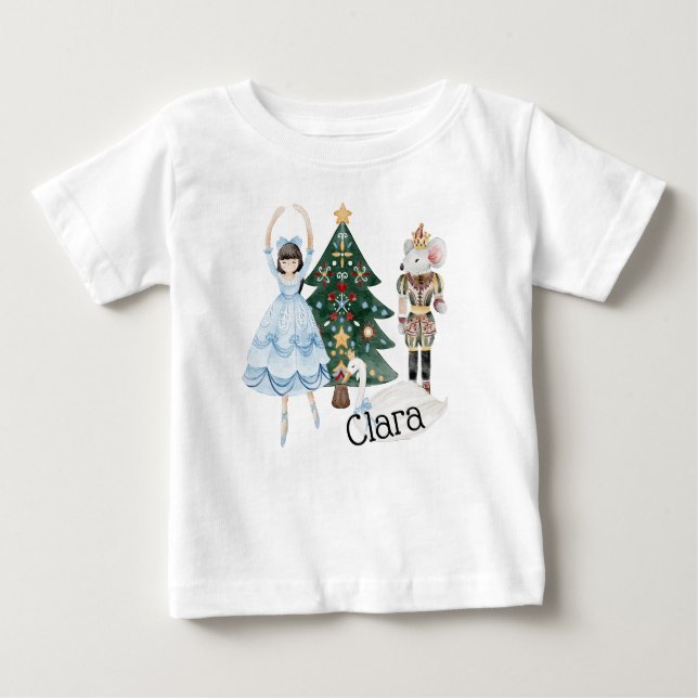 Bebé Camiseta de Navidades desnudos con Clara (Anverso)