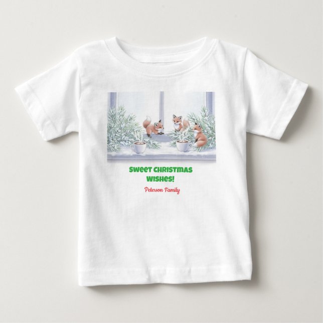 Bebé Camiseta de Navidades familiares - Cosmosa escena  (Anverso)