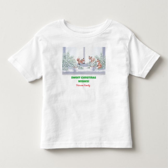 Bebé Camiseta de Navidades familiares - Cosmosa escena  (Anverso)