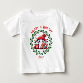 Bebé Camiseta de Navidades modernos merry y luminosos