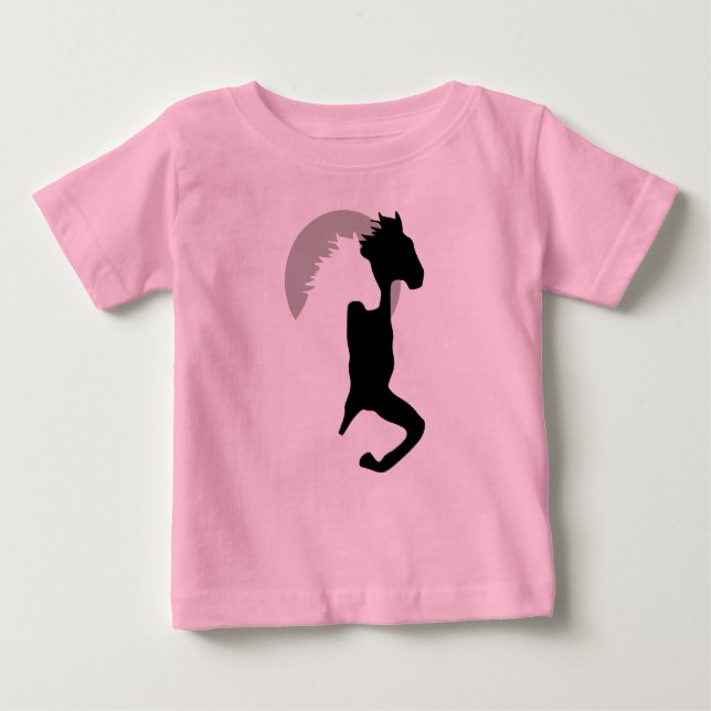 Bebé camiseta de niña caballos corriendo juntos (Anverso)