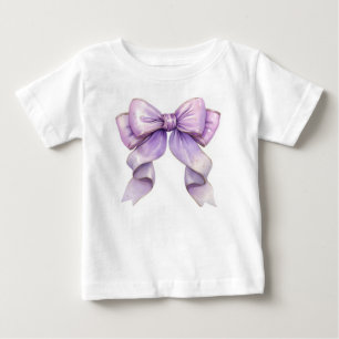 Bebé Camiseta de niña con lazo morado lindo