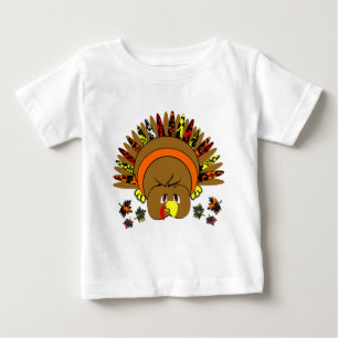 Bebé Camiseta de niña de Acción de Gracias pavo lindo