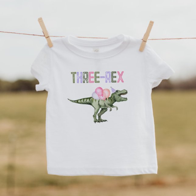 Bebé Camiseta de niña de tres T-Rex de dinosaurio (Subido por el creador)