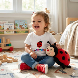 Bebé Camiseta de niña divertida con mariquita linda par