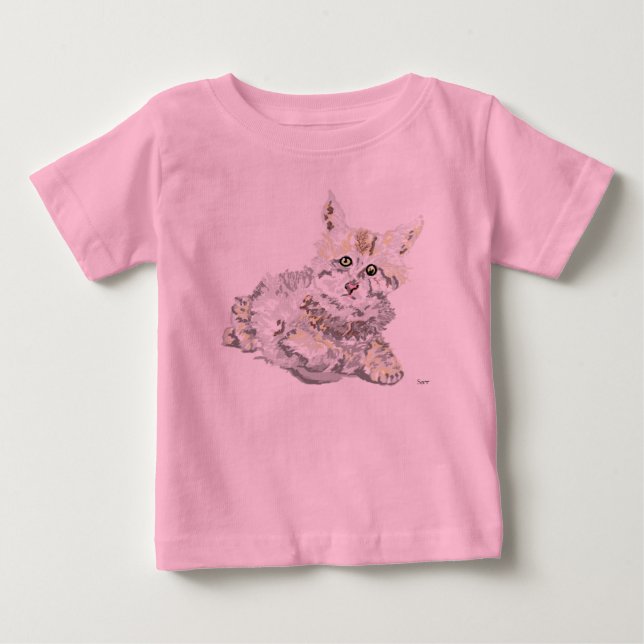 Bebé Camiseta de niña "Gatito" (Anverso)