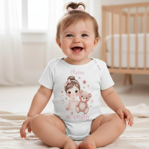 Bebé Camiseta de niña para cumpleaños de osito rosa 2º