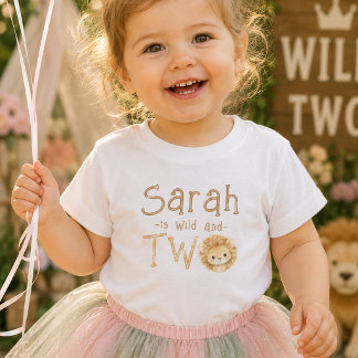 Bebé Camiseta de niña para segundo cumpleaños Lion Wild