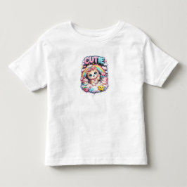 Bebé Camiseta de niña pequeña adorable gatito arcoíris 