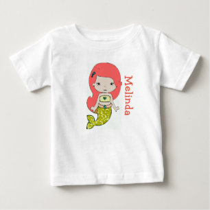 Bebé Camiseta de niña personalizada de sirena