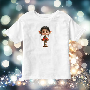 Bebé Camiseta de niña sorprendida Elfo de Navidad