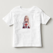 Camiseta de niña templaria caballero cruzado