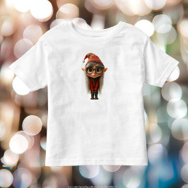 Bebé Camiseta de niña tímida elfo de Navidad