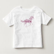 Camiseta de Niñas de Nube de Palabras de Caballo -