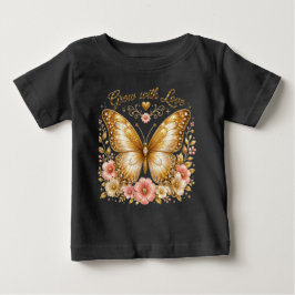 Bebé Camiseta de niño/a Gold Butterfly Floral Grow with