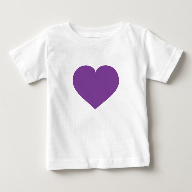 Bebé Camiseta de niño de corazón morado (Anverso)