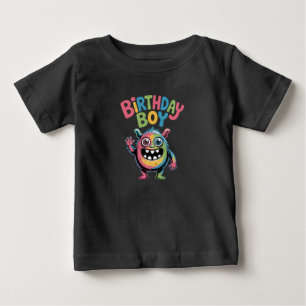 Bebé Camiseta de niño de cumpleaños de monstruo lindo