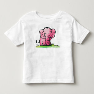 Bebé Camiseta de niño elefante acuarela rosa linda