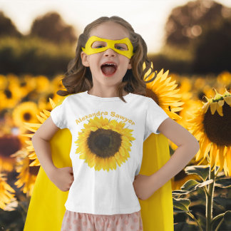 Bebé Camiseta de niño girasol personalizada