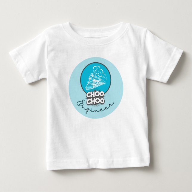 Bebé Camiseta de niño Ingeniero del tren Choo Choo Azul (Anverso)
