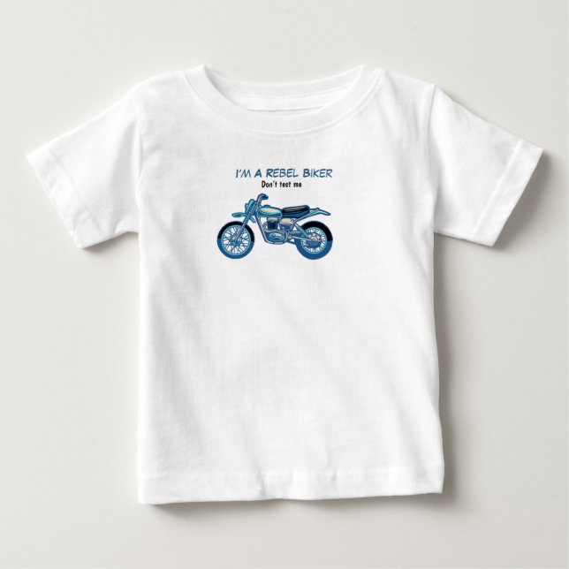 Bebé Camiseta de niño motero rebelde (Anverso)
