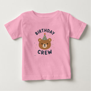 Bebé Camiseta de niño pequeño Birthday Crew Bear