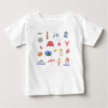 Camiseta de niño pequeño con iconos de aventura de