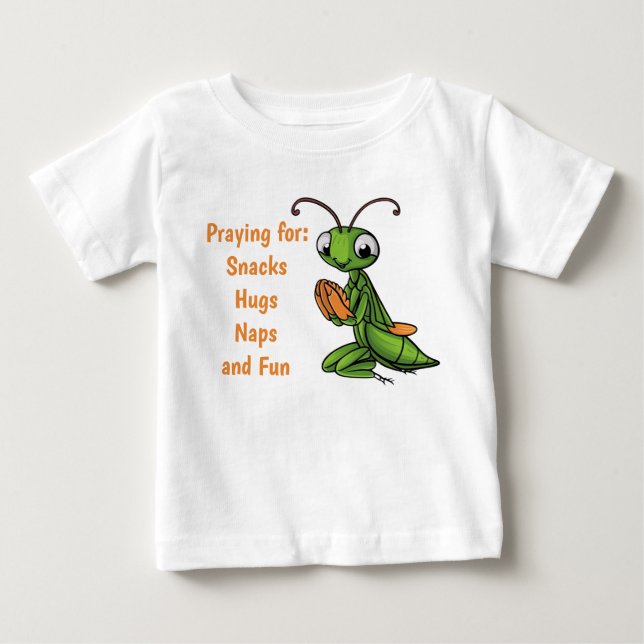 Bebé Camiseta de niño pequeño con mantis religiosa de d (Anverso)
