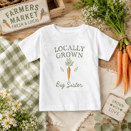 Bebé Camiseta de niño pequeño de zanahoria hermana mayo