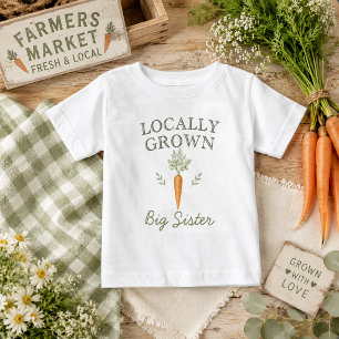 Bebé Camiseta de niño pequeño de zanahoria hermana mayo