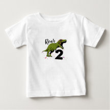 Camiseta de niño pequeño por cumpleaños de 2 dinos