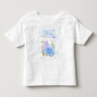 Bebé Camiseta de niño pequeño pulpo azul