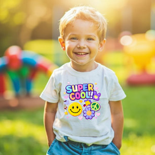 Bebé Camiseta de niño pequeño Super Cool Smiley Y2K