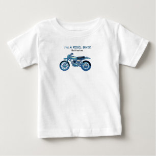 Bebé Camiseta de niño rebelde en moto