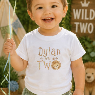 Bebé Camiseta de niño salvaje y segundo cumpleaños para