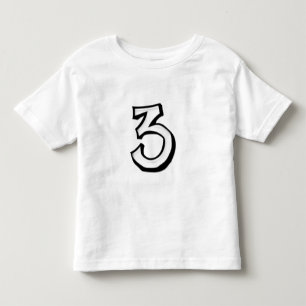 Bebé Camiseta de niños blancos número 3