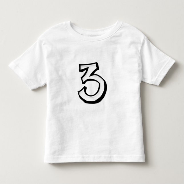 Bebé Camiseta de niños blancos número 3 (Anverso)