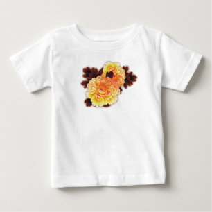 BEBÉ CAMISETA DE NIÑOS CON FLORES NOMBRE PERSONALIZADO