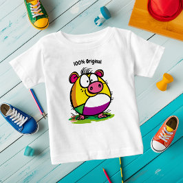 Bebé Camiseta de niños de cerdo divertida y colorida co