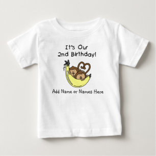 Bebé Camiseta de niños gemelos monos personalizados